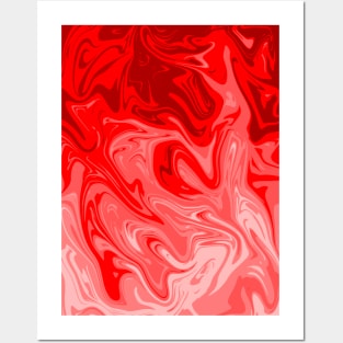 ABSTRACT LIQUIFY EFFECT SHADES OF RED COLOR Posters and Art